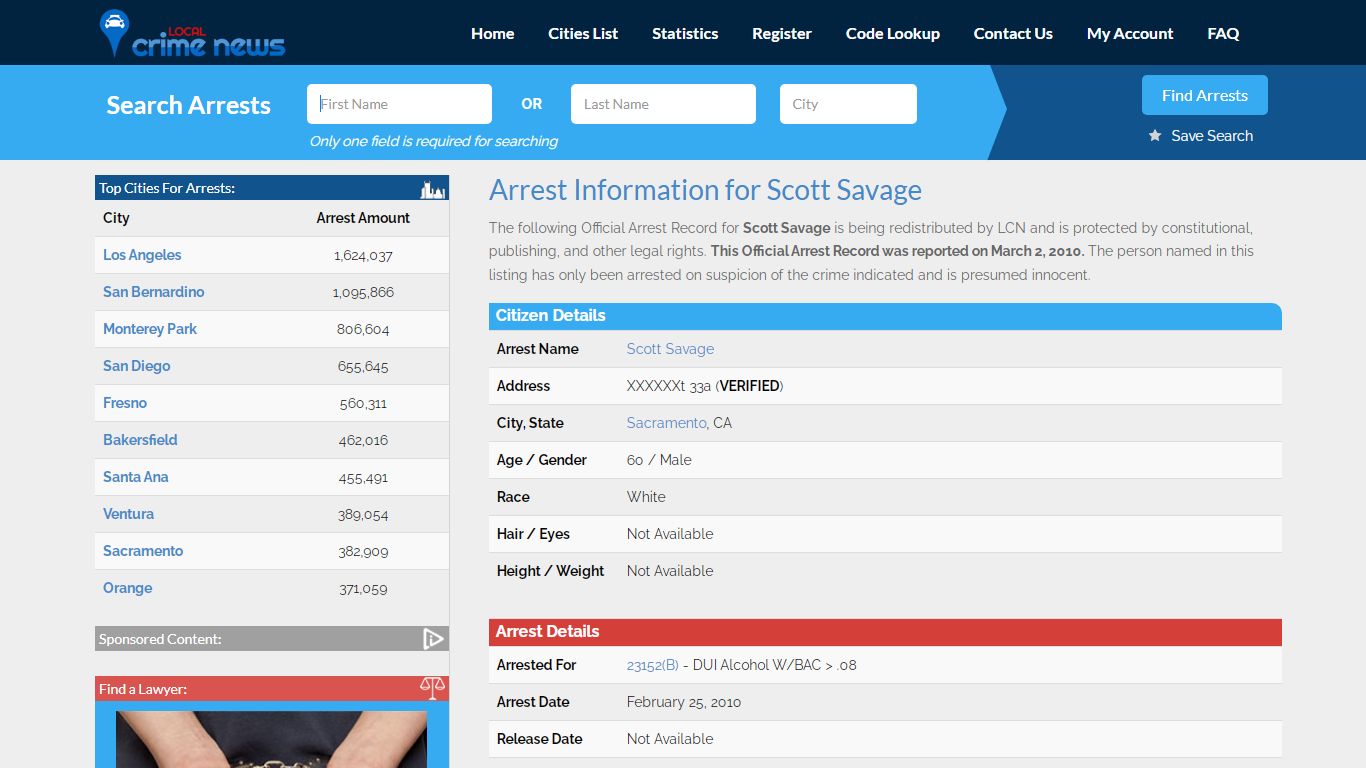 Scott Savage Arrest Record Details | Local Crime News in ...